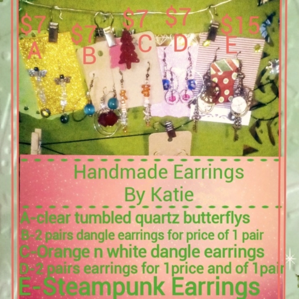 Earrings Handmade by Katie $5 ea pair